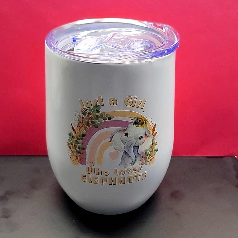 Just A Girl Who loves Elephant Stainless Steel Tumbler 12 oz